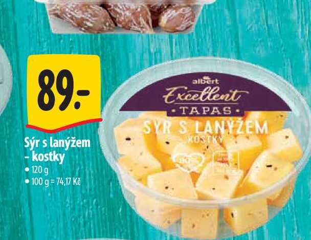 Sýr s lanýžem - kostky 120 g 