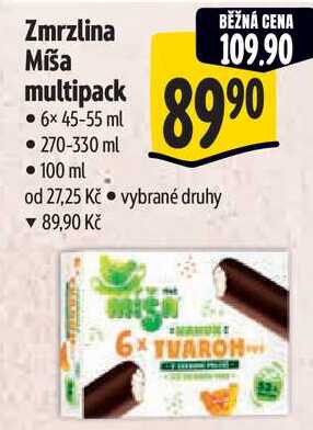 Zmrzlina Míša multipack, 6x 45-55 ml