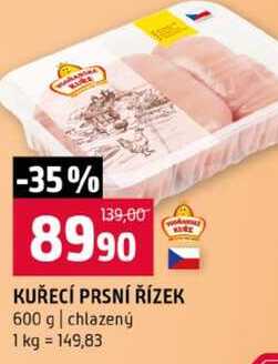 KUŘECÍ PRSNÍ ŘÍZEK 600 g chlazený 