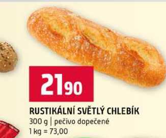 RUSTIKÁLNÍ SVĚTLÝ CHLEBÍK 300 g pečivo dopečené