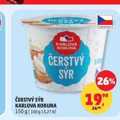 ČERSTVÝ SÝR KARLOVA KORUNA 150 g