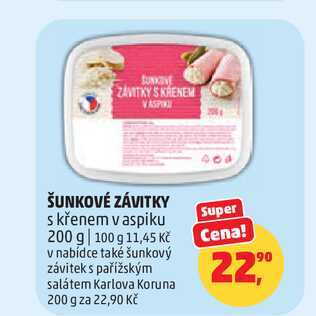 ŠUNKOVÉ ZÁVITKY s křenem v aspiku 200 g