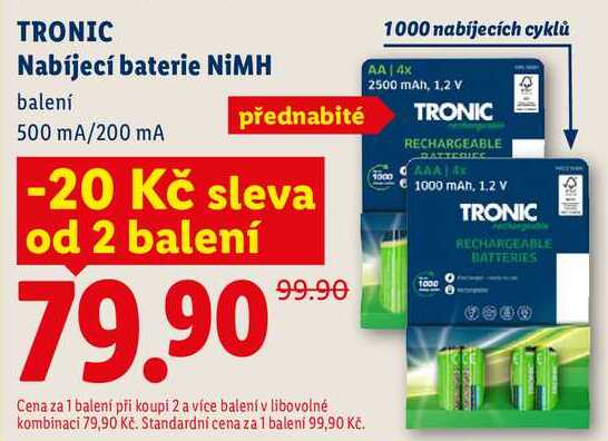 TRONIC Nabíjecí baterie NiMH 