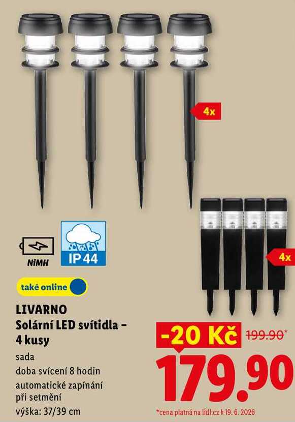 LIVARNO Solární LED svítidla - 4 kusy 