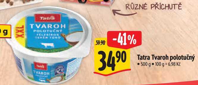Tatra Tvaroh polotučný, 500 g