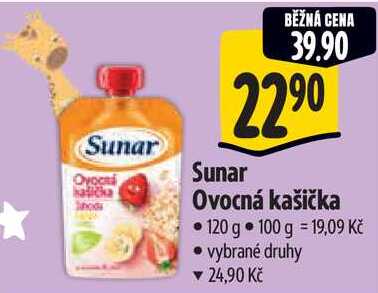 Sunar Ovocná kašička, 120 g  