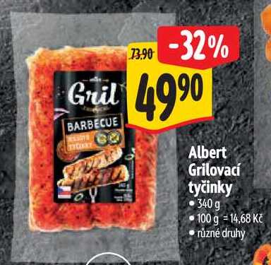 Albert Grilovací tyčinky, 340 g