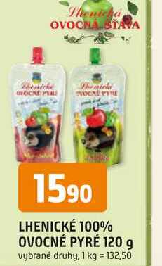 LHENICKÉ 100% OVOCNÉ PYRÉ 120 g 