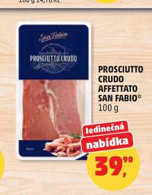 PROSCIUTTO CRUDO AFFETTATO SAN FABIO 100 g