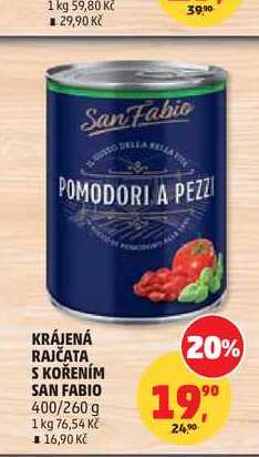 KRÁJENÁ RAJČATA S KOŘENÍM SAN FABIO 400/260 g