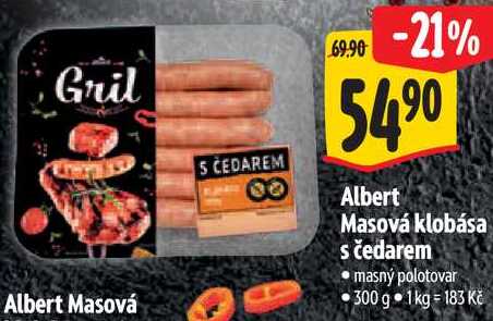 Albert Masová klobása s čedarem, 300 g