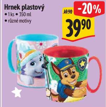 Hrnek plastový, 350 ml 