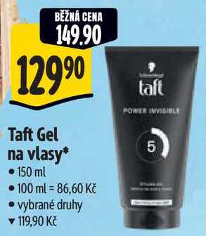 Taft Gel na vlasy*, • 150 ml