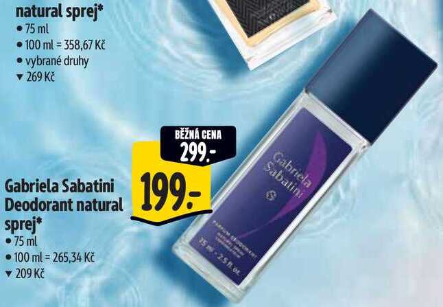 Gabriela Sabatini Deodorant natural sprej, 75 ml 