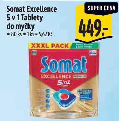 Somat Excellence 5v 1 Tablety do myčky, 80 ks 