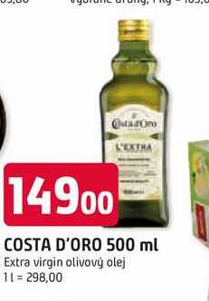 COSTA D'ORO 500 ml Extra virgin olivový olej 