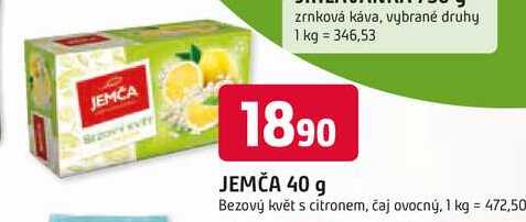 JEMČA 40 g Bezový květ s citronem, čaj ovocný