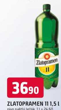 ZLATOPRAMEN 11° 1,5l pivo světlý ležák 