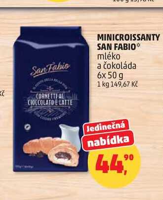 MINICROISSANTY SAN FABIO mléko a čokoláda 6x 50 g