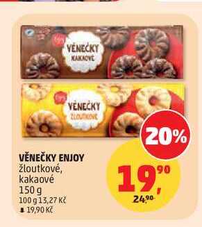 VĚNEČKY ENJOY žloutkové, kakaové 150 g