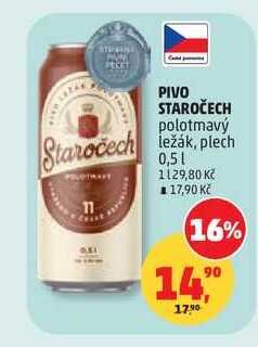 PIVO STAROČECH polotmavý ležák, plech 0,5l