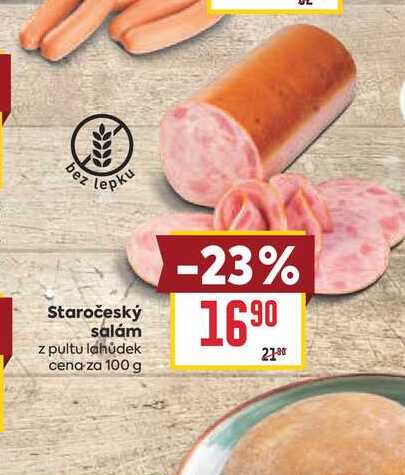 Staročeský salám z pultu lahůdek cena za 100 g 