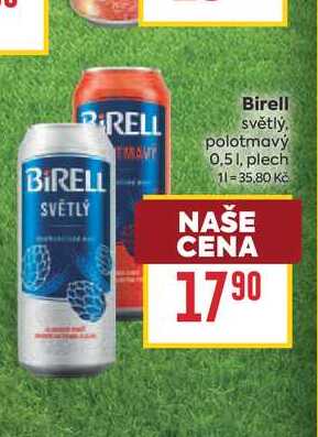 Birell světlý 0,51, plech 