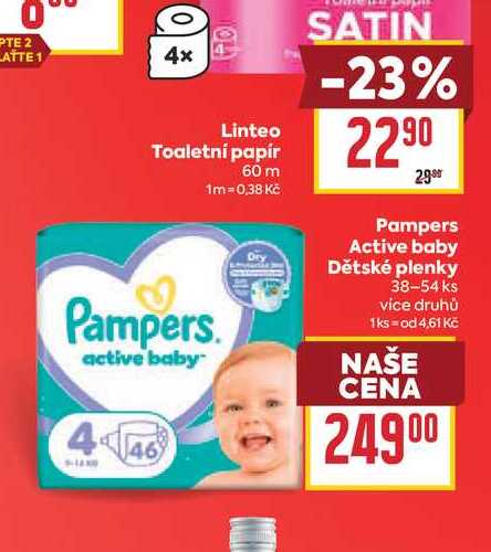 Pampers Active baby Dětské plenky 38-54 ks 