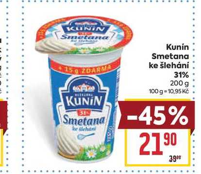 Kunin Smetana ke šlehání 31% 200 g  