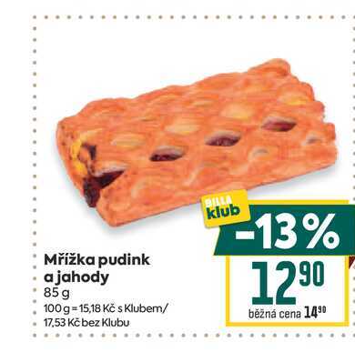 Mřížka pudink a jahody 85 g 