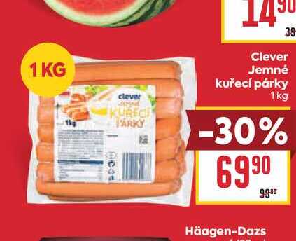 Clever Jemné kuřecí párky 1kg
