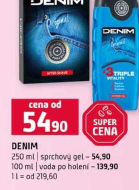 DENIM 250 ml sprchový gel 100 ml voda po holení 