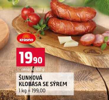 ŠUNKOVÁ KLOBÁSA SE SÝREM 100g