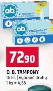 O. B. TAMPONY 16 ks vybrané druhy