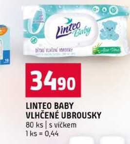 LINTEO BABY VLHČENÉ UBROUSKY 80 ks s víčkem
