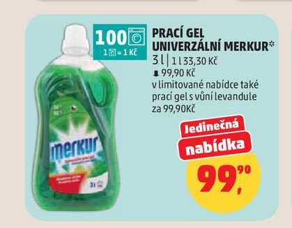 PRACÍ GEL UNIVERZÁLNÍ MERKUR 3l