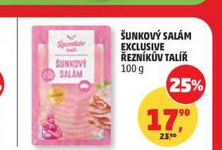 ŠUNKOVÝ SALÁM EXCLUSIVE ŘEZNÍKŮV TALÍŘ 100g