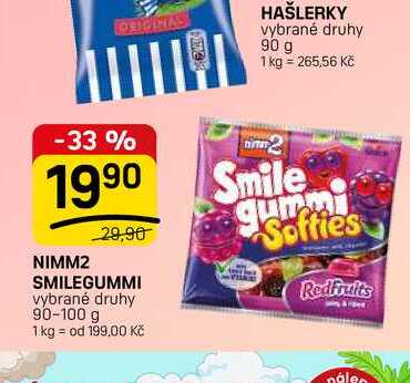 NIMM2 SMILEGUMMI vybrané druhy 90-100 g