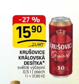 KRUŠOVICE KRÁLOVSKÁ DESÍTKA* světlé výčepní 0,5l,  plech 