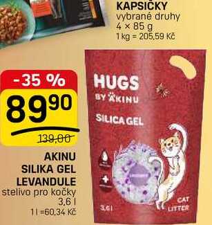AKINU SILIKA GEL LEVANDULE stelivo pro kočky 3,6l