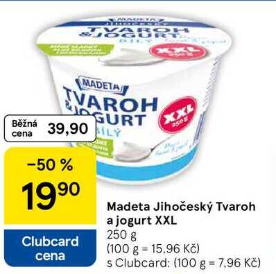 Madeta Jihočeský Tvaroh a jogurt XXL, 250 g 