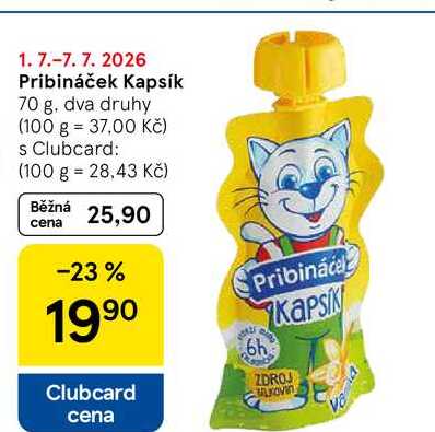 Pribináček Kapsík, 70 g