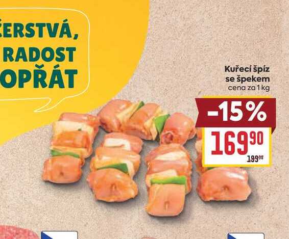 Kuřecí špíz se špekem cena za 1 kg