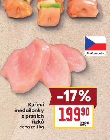 Kuřecí medailonky z prsních řízků cena za 1 kg 