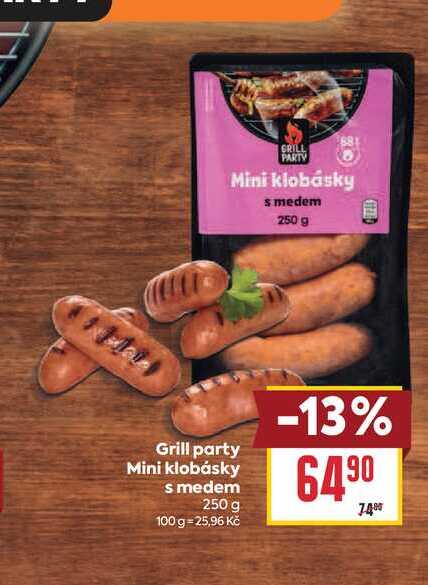 Grill party Mini klobásky s medem 250 g 