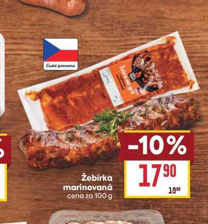 Žebírka marinovaná cena za 100 g 