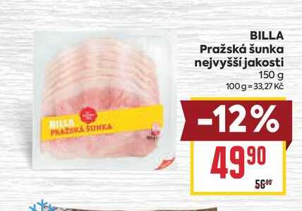 BILLA Pražská šunka nejvyšší jakosti 150 g 