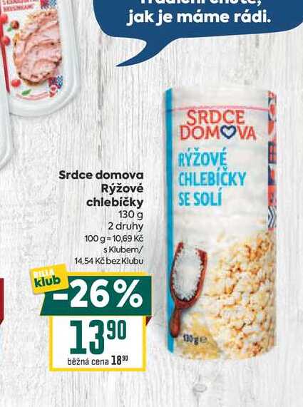 Srdce domova Rýžové chlebíčky 130 g 