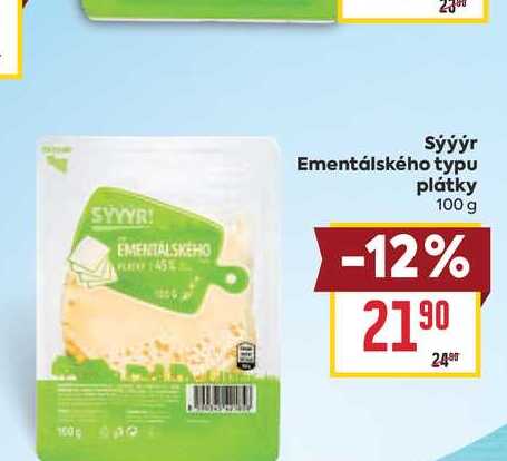 Sýýýr Ementálského typu plátky 100 g