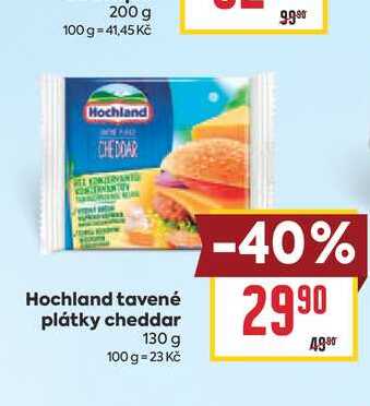 Hochland tavené plátky cheddar 130 g